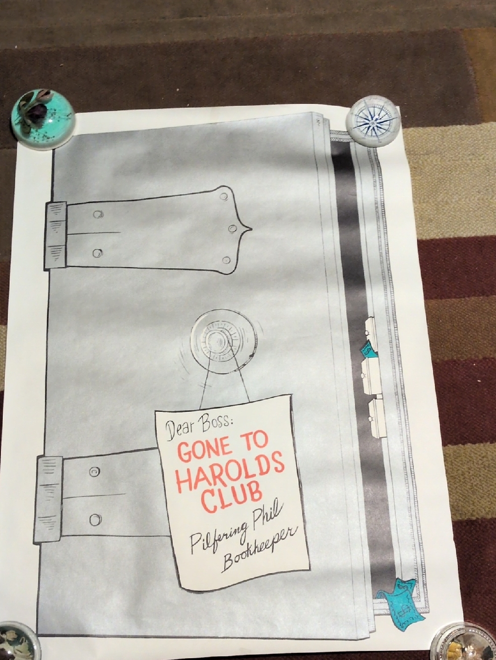 Vintage Gone To Harold's Club Poster 1950s.